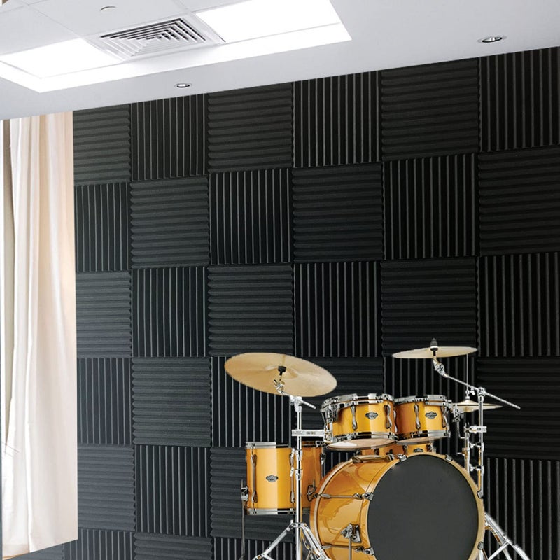 HPKL9999 52 عبوة من ألواح الصوتيات 12 "X 12 "X1" عازلة للصوت من رغوة الاستوديو، (52BLACK) - Image 2